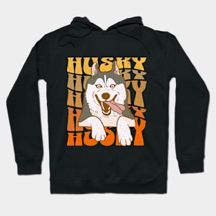 Funny Husky - Husky Addict - Retro Funny Saying Hoodie